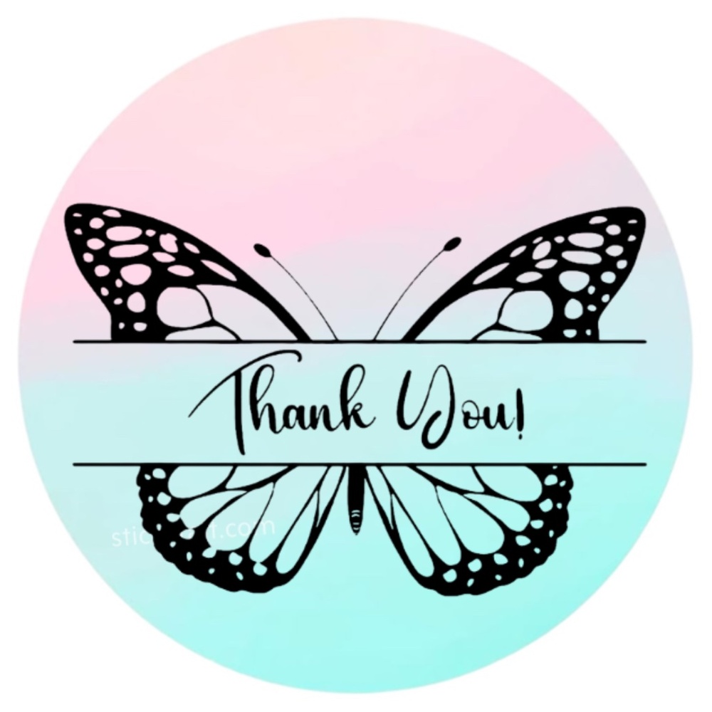 thank you sticker pink for business 2 inch round sticker - Picture 6 of 15